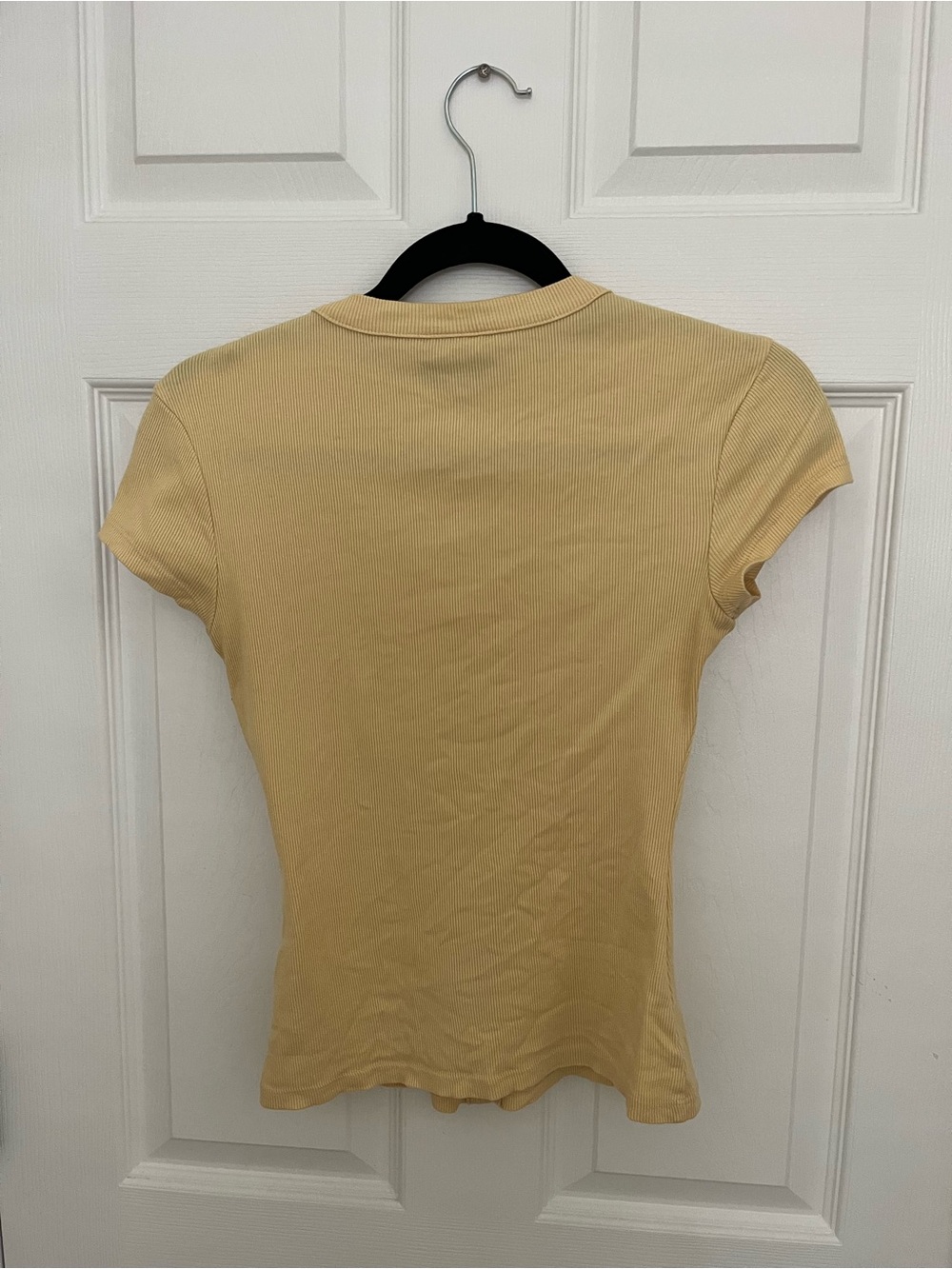 Reformation Raelynn knit top in color Blonde - Picture 3 of 4